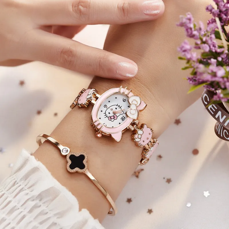 Cute Fashion Children's Watch Student Children Hello Kitty Watch Women's Electronic Quartz Watch