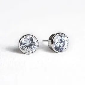 Dakota Solitaire Crystal Stud Earrings