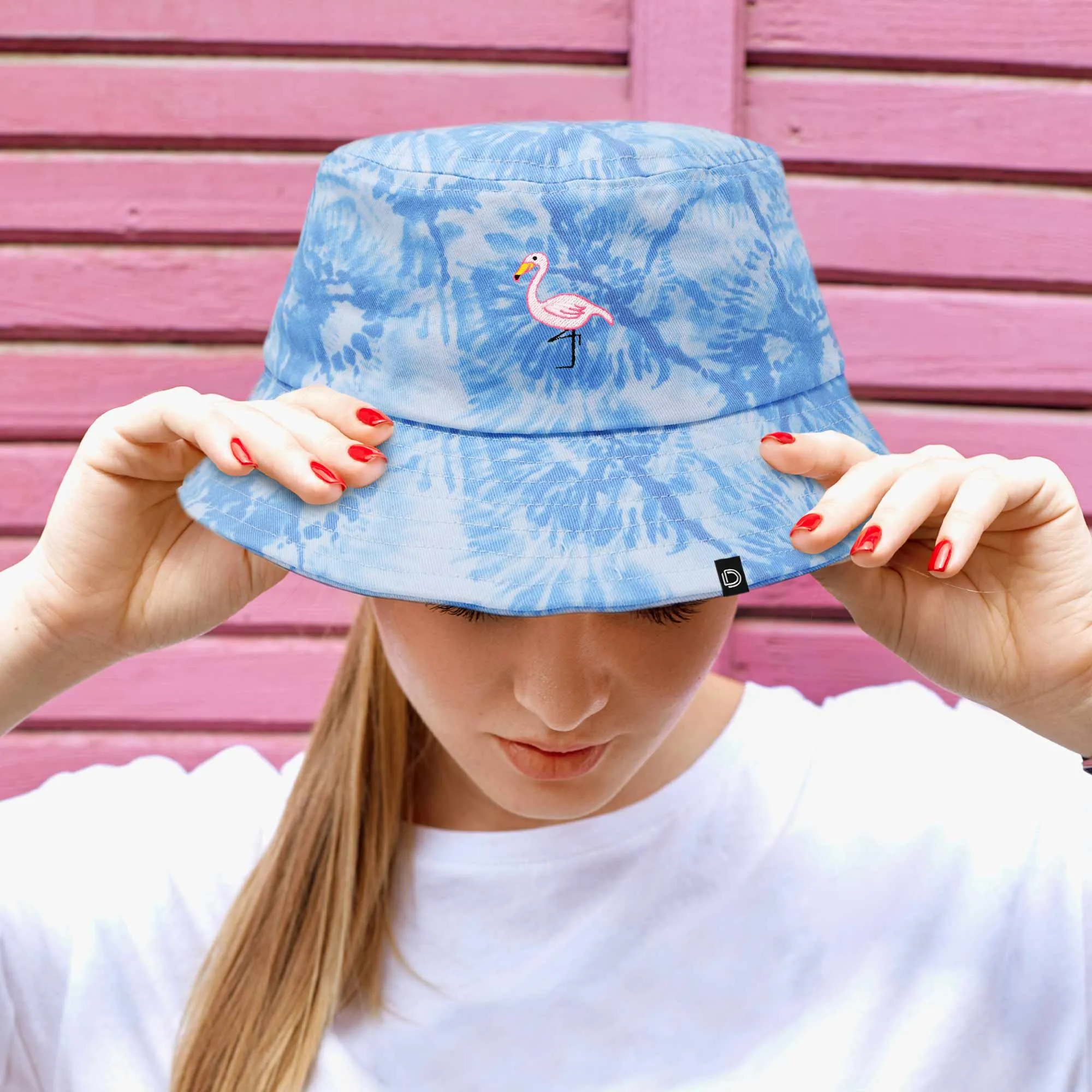 Dalix Flamingo Tie Dye Bucket Hat