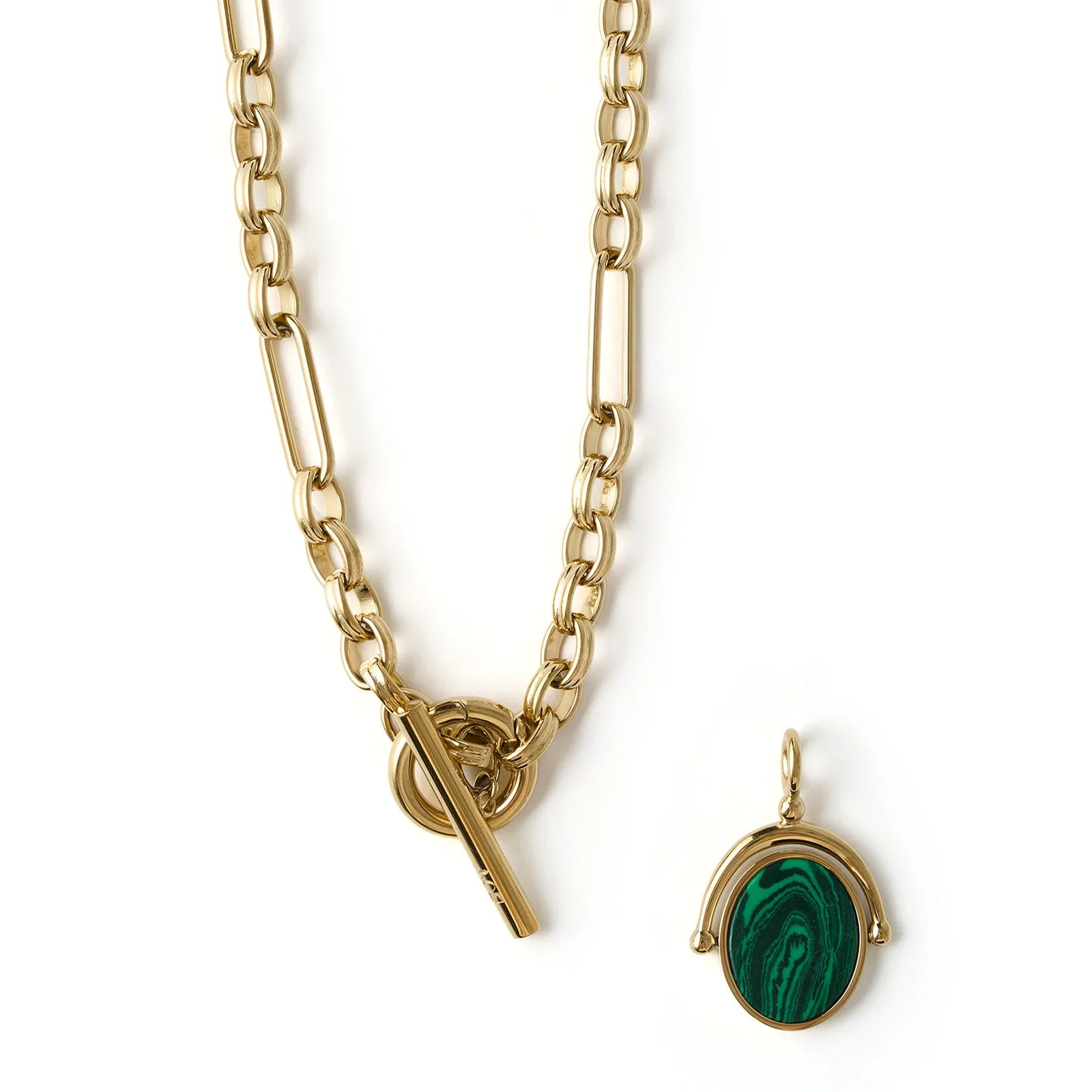 Delilah Spinner Necklace - Malachite