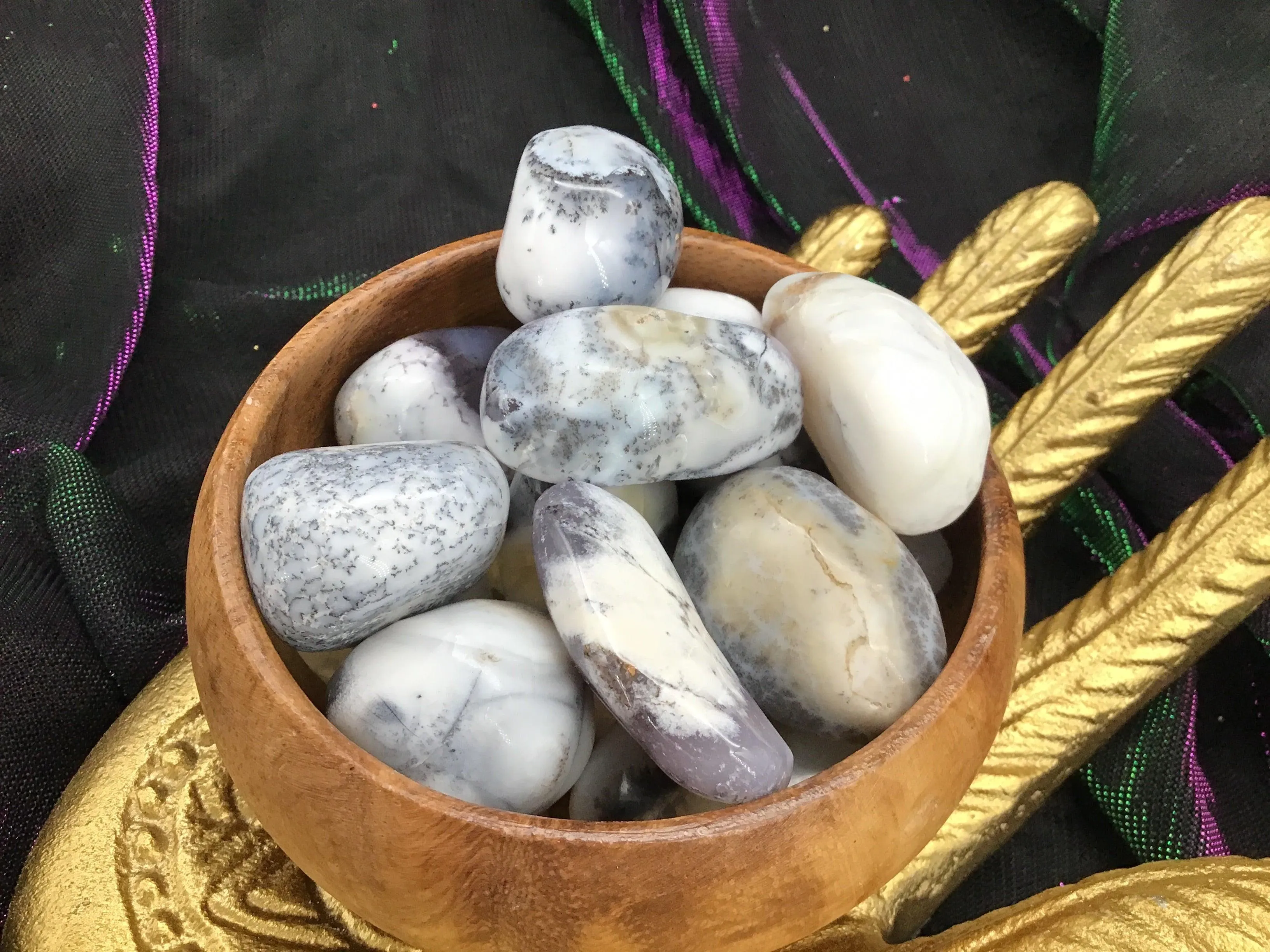 Dendritic Opal Tumbled Stones