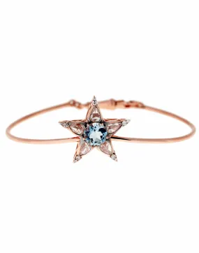 Diamond and Aquamarine Star Bracelet