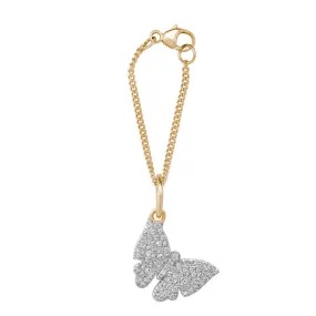 Diamond Butterfly Watch Charm Bracelet