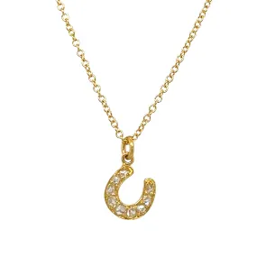 Diamond Horse Shoe Pendant Necklace