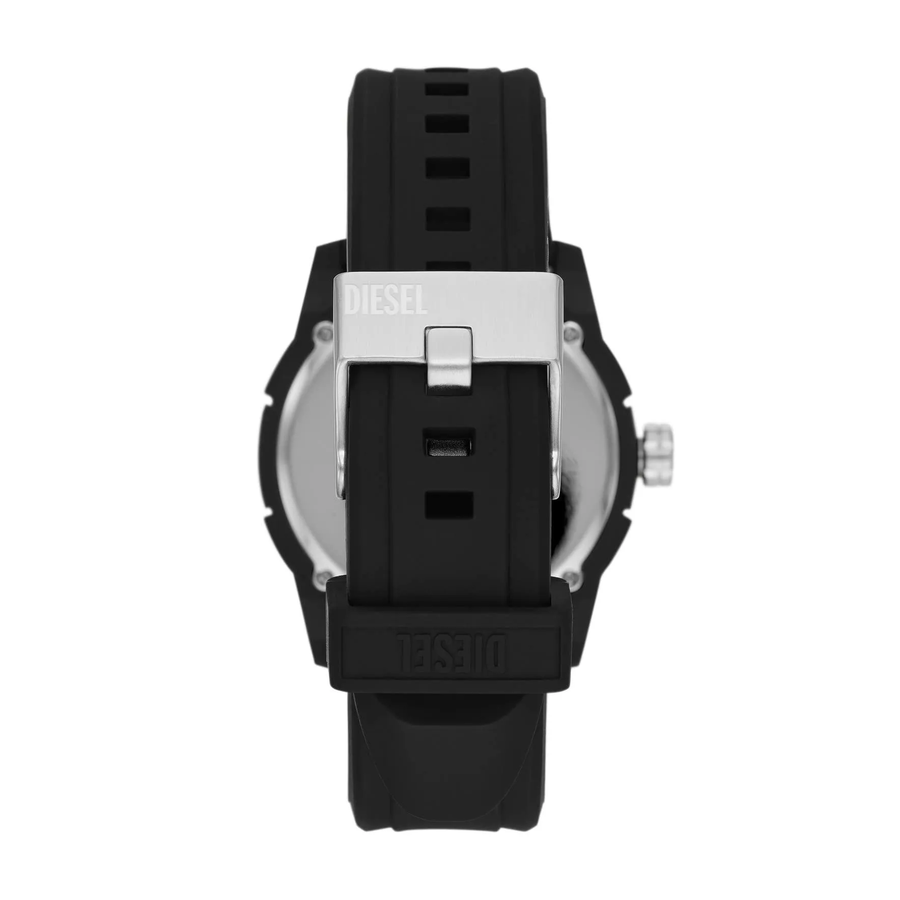 Diesel Men's Double Up Quartz Watch with Silicone Strap, Black, 24 (Model: DZ1982)