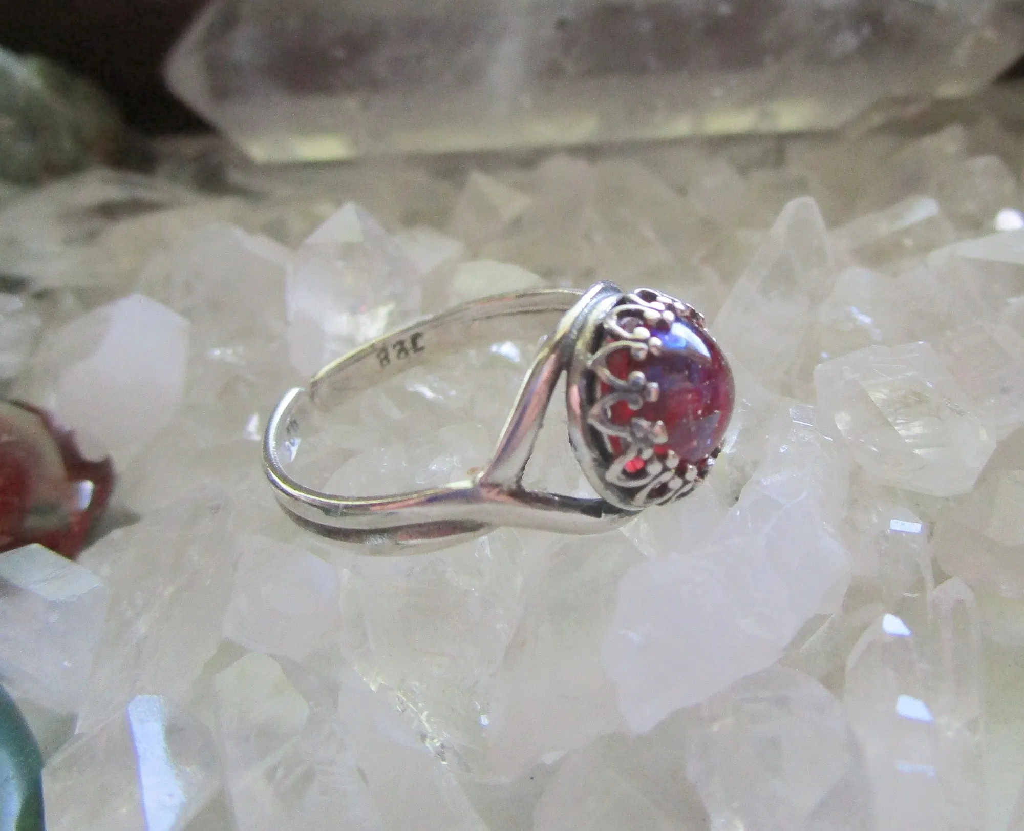 Dragon's Breath Opal Glass 925 Sterling Silver Ring