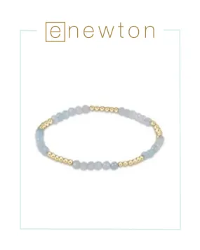 E Newton Blissful Pattern 2.5mm Bead Bracelet - Aquamarine