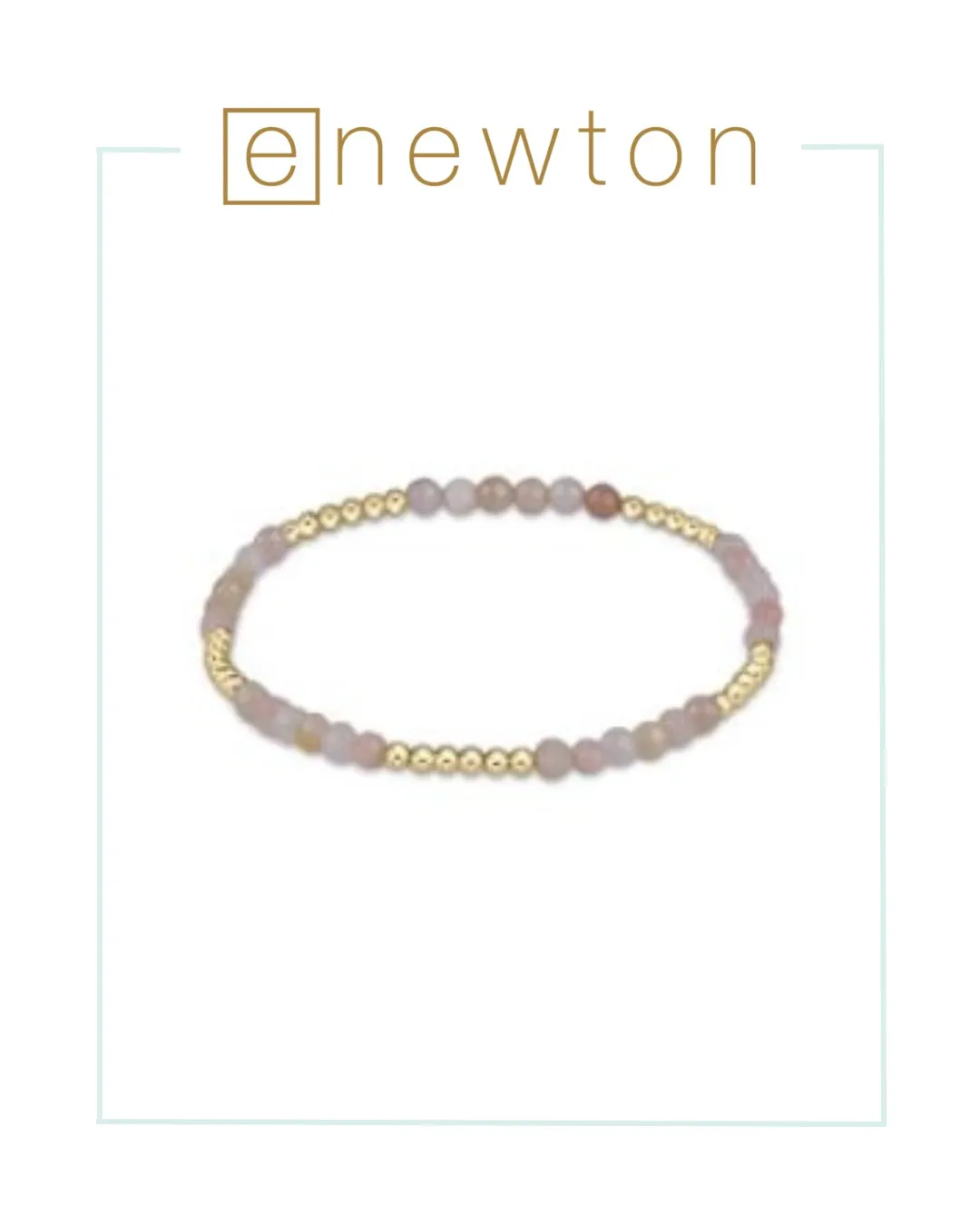 E Newton Blissful Pattern 2.5mm Bead Bracelet - Pink Opal