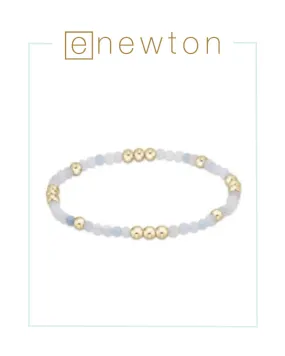 E Newton Worthy Pattern 3mm Bead Bracelet - Aquamarine