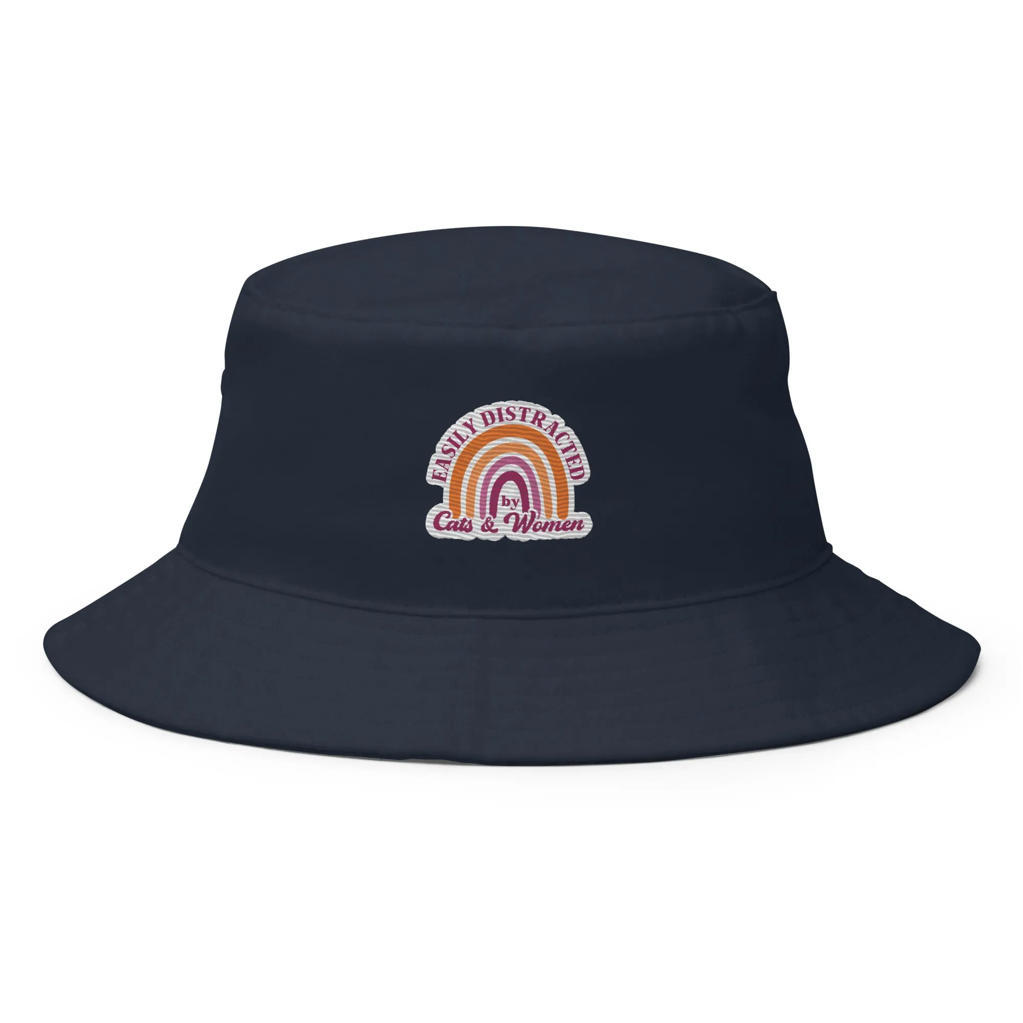 EASILY DISTRACTED by CATS & WOMEN Premium Embriodered Bucket Hat