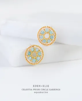 EDEN   ELIE Celestia Prism Circle Earrings - Aquamarine