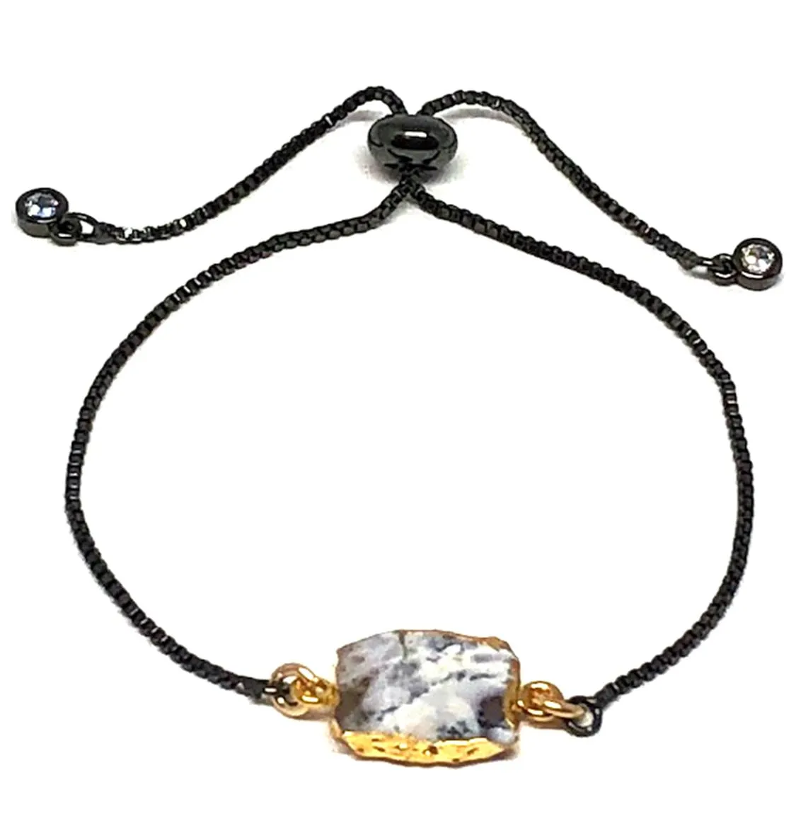 Electroform Stone Pull Bracelet: Dendrite Opal (PBT748DO) Also on Gunmetal Chain