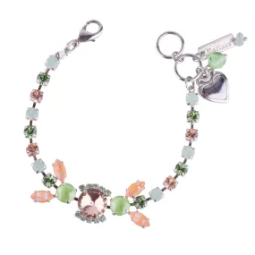 Elegant Mixed Stone Bracelet in "Monarch" - Rhodium