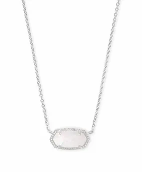 Elisa Rhodium - White Opal Necklace