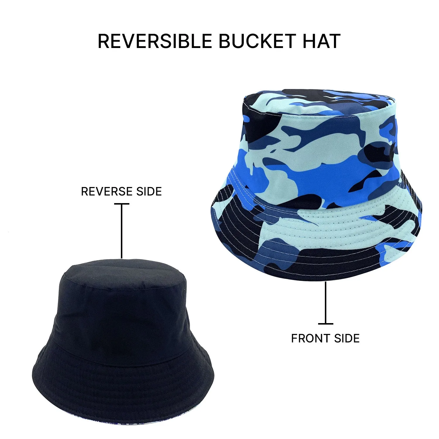 Empire Cove Camo Camouflage Print Bucket Hat Reversible Military Fisherman Cap