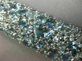 ESTATE MASSIVE 70.37CT AAA AQUAMARINE 18K WHITE GOLD 3D COCKTAIL TENNIS BRACELET