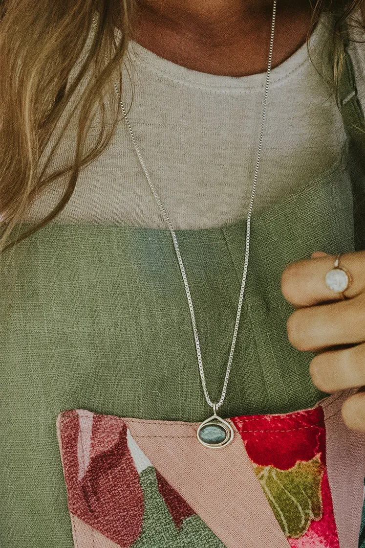 Evil Eye Necklace - Labradorite