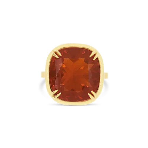 Fire Opal & Diamond Ring