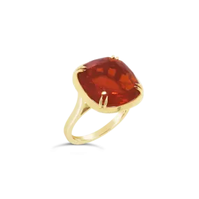 Fire Opal & Diamond Ring