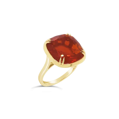 Fire Opal & Diamond Ring