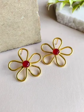 Floral Golden Stud Earrings | Sarichka