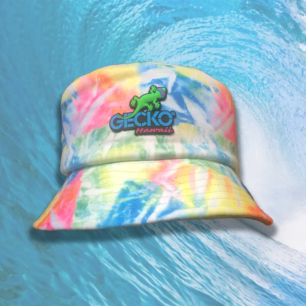 Gecko Hand-Painted Tie Dye Bucket Hat