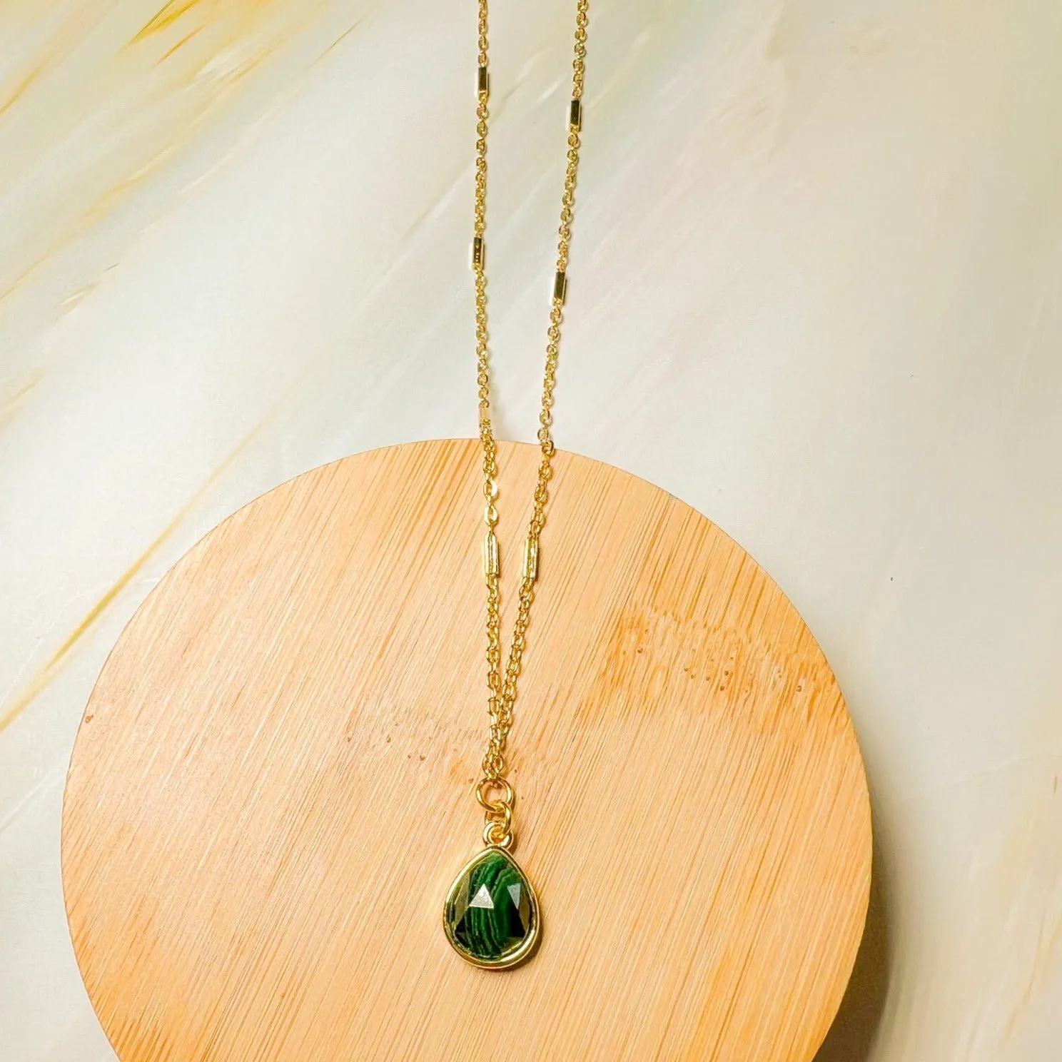 Gemstone Droplet Necklace