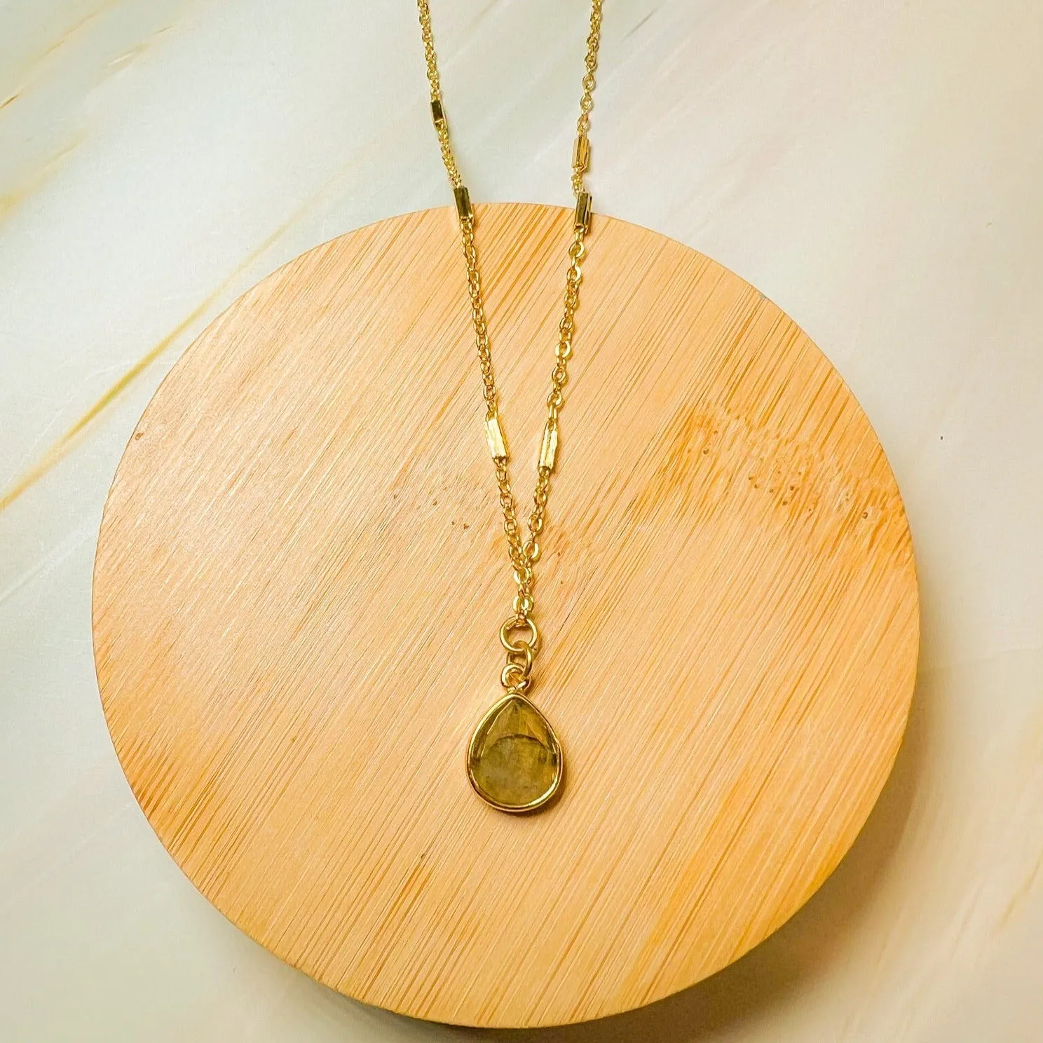 Gemstone Droplet Necklace