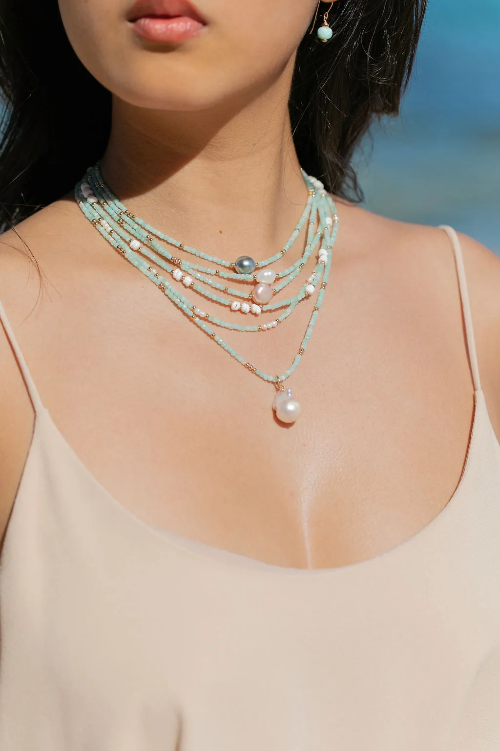 Gemstone Puka Shell Necklace - Ke'alohi