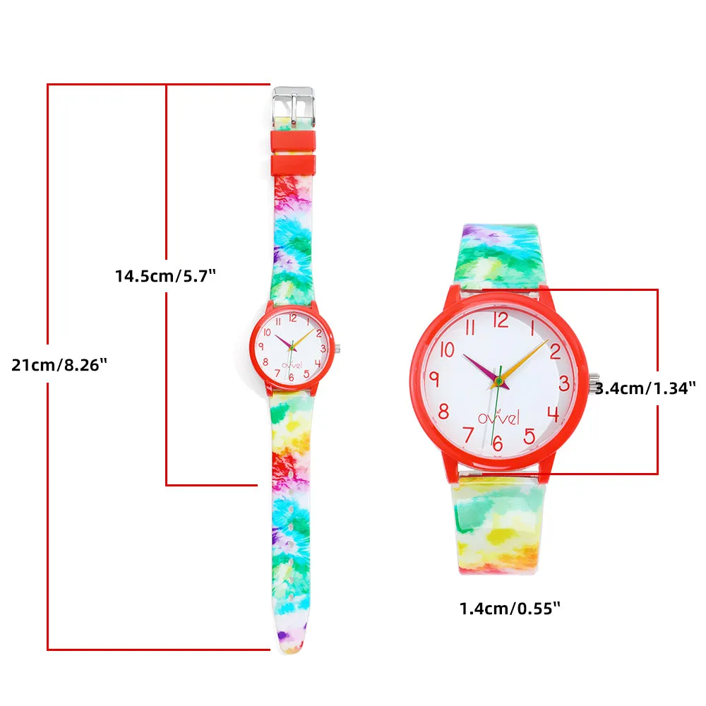 Girls Teens Tie Dye Analog Watch