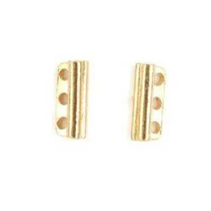 Gold 3- Hole Bead Bar 18mm