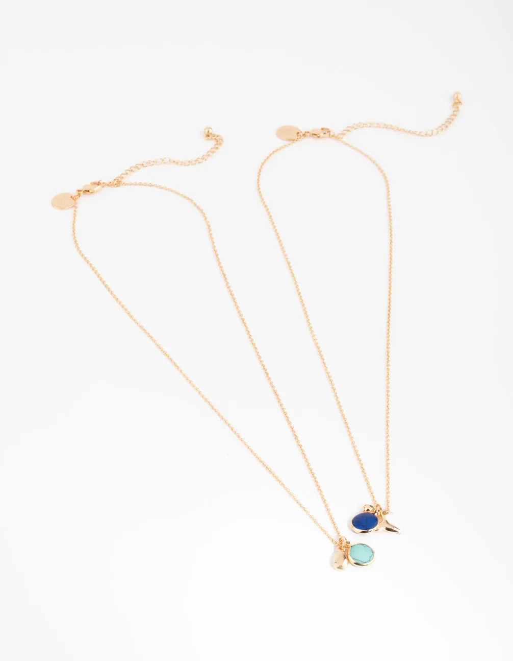 Gold & Blue Semi-Precious Jingle Necklace Pack