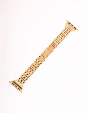 Gold & Diamante Chain Watch Strap 42/44/45