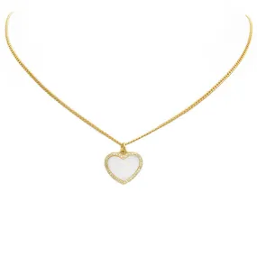 Gold Filled CZ Heart Pendant Necklace