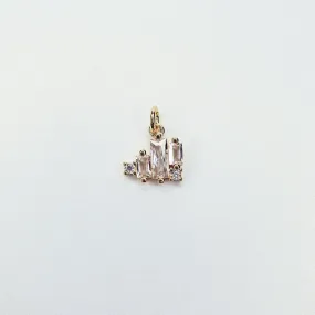 Gold Filled Mini Gold Heart Baguette Cubic Zirconia Charm