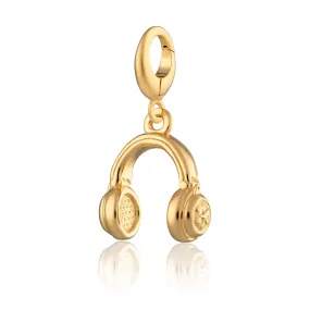 Gold Plated Headphones Charm