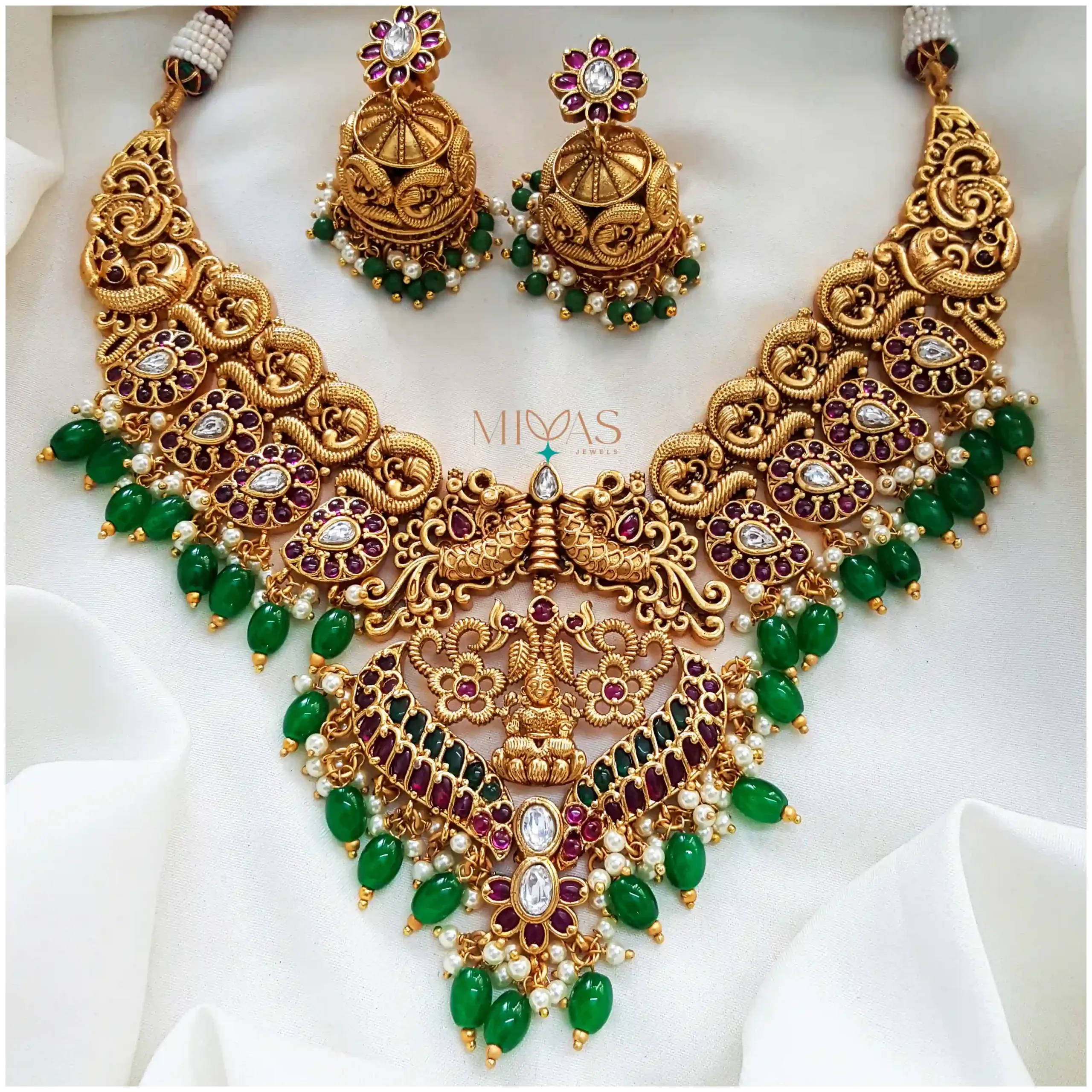 Gold Replica Peacock Design Necklace