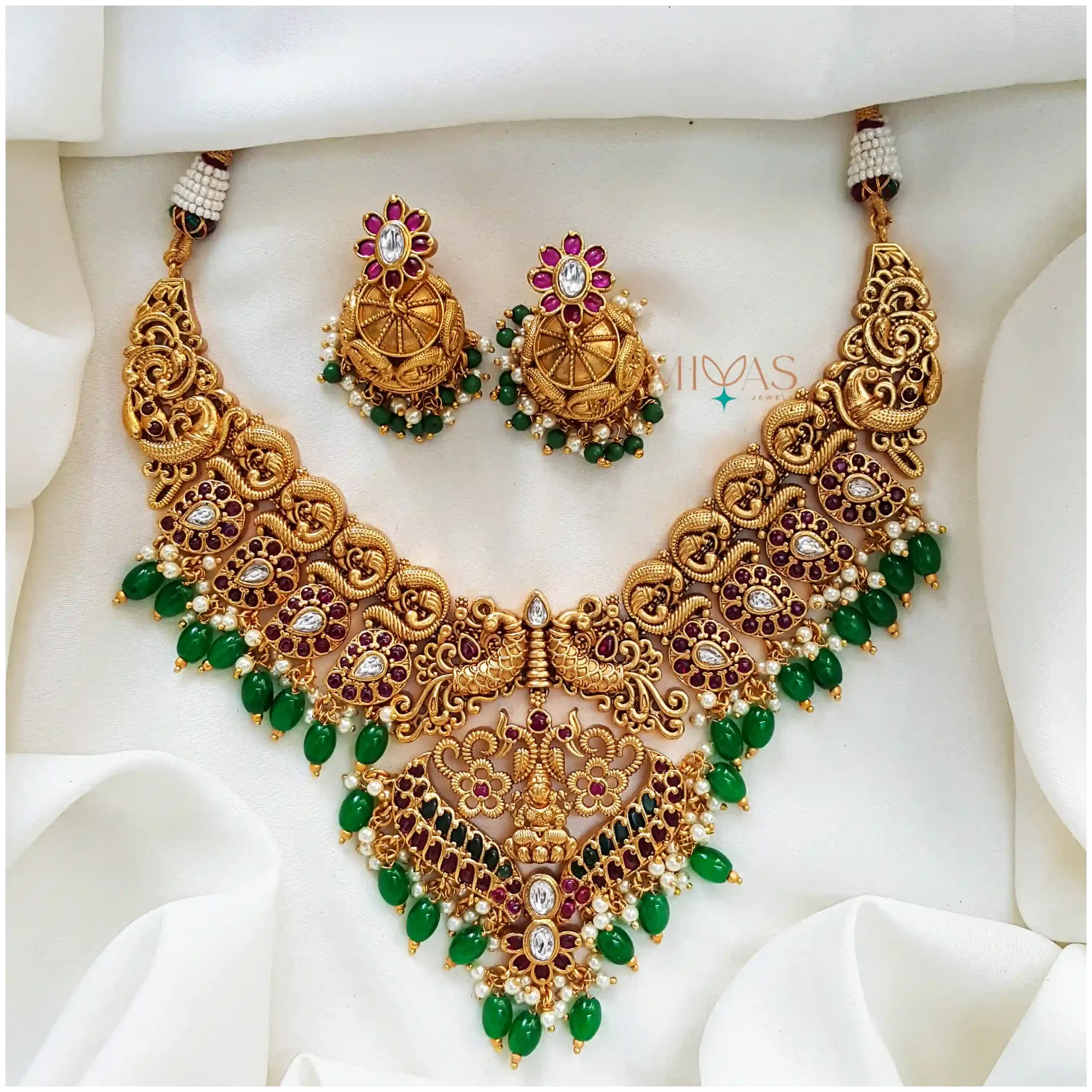 Gold Replica Peacock Design Necklace