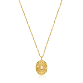 Gold Scattered Stars Kyoto Opal Disc Necklace