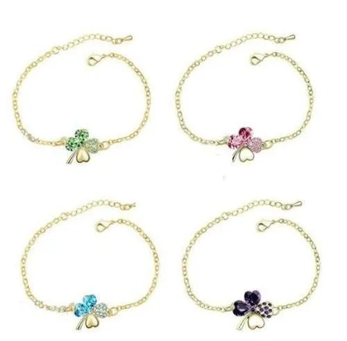 Gold  Shamrock Bracelets in Swarovski Elements