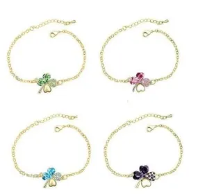 Gold  Shamrock Bracelets in Swarovski Elements