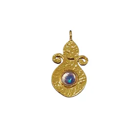 Gold Vermeil Pot design Ethiopian Opal Charm