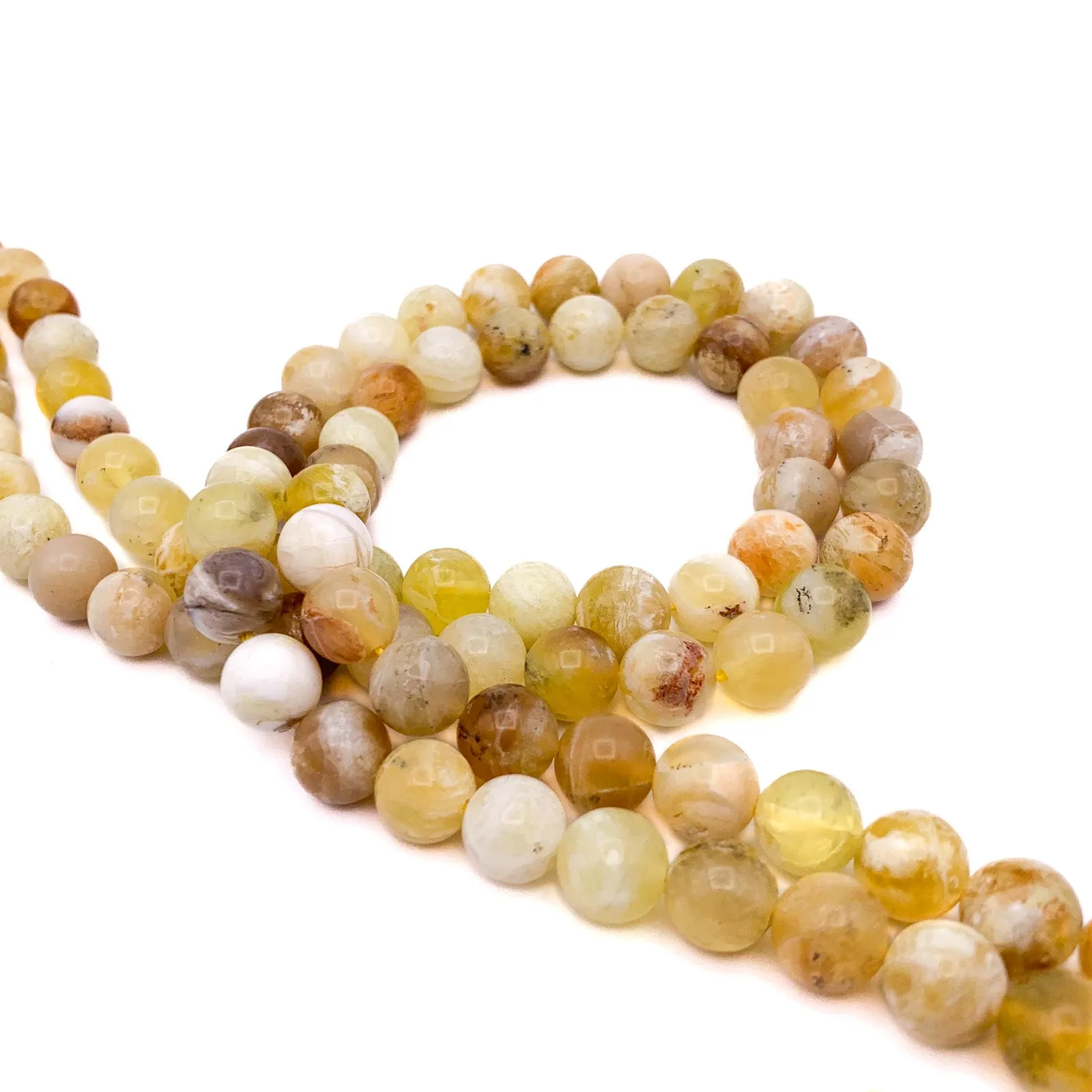 Golden Opal 8mm Smooth Rounds Bead Strand