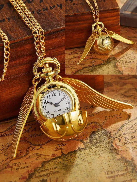 Golden Snitch Pocket Watch With Chain