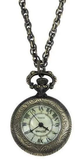 Gotham Women's Antique Style Bronze-Tone Quartz Fashion Pendant Watch # GWC14331A