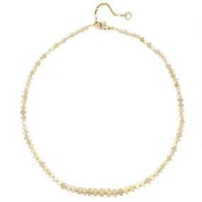 Graduated White Opal 14k Gemstone Necklace