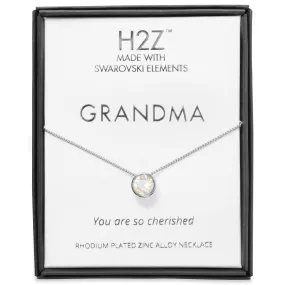 Grandma White Opal 16" - 17.5" Rhodium Necklace