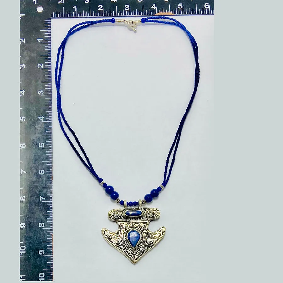 Handmade Tribal Chain Lapis Lazuli Necklace