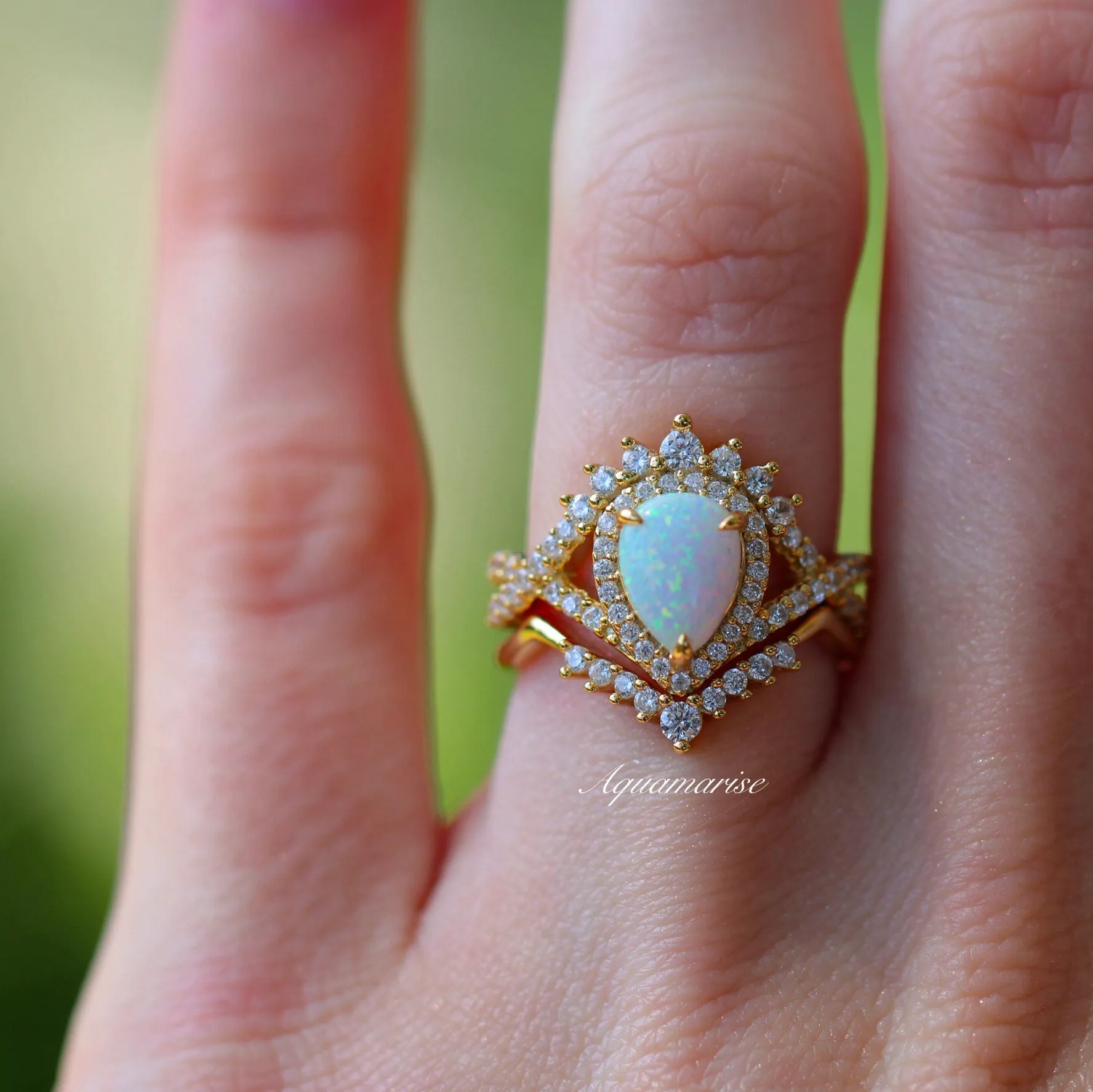 Harper Opal Ring Set-14K Yellow Gold Vermeil