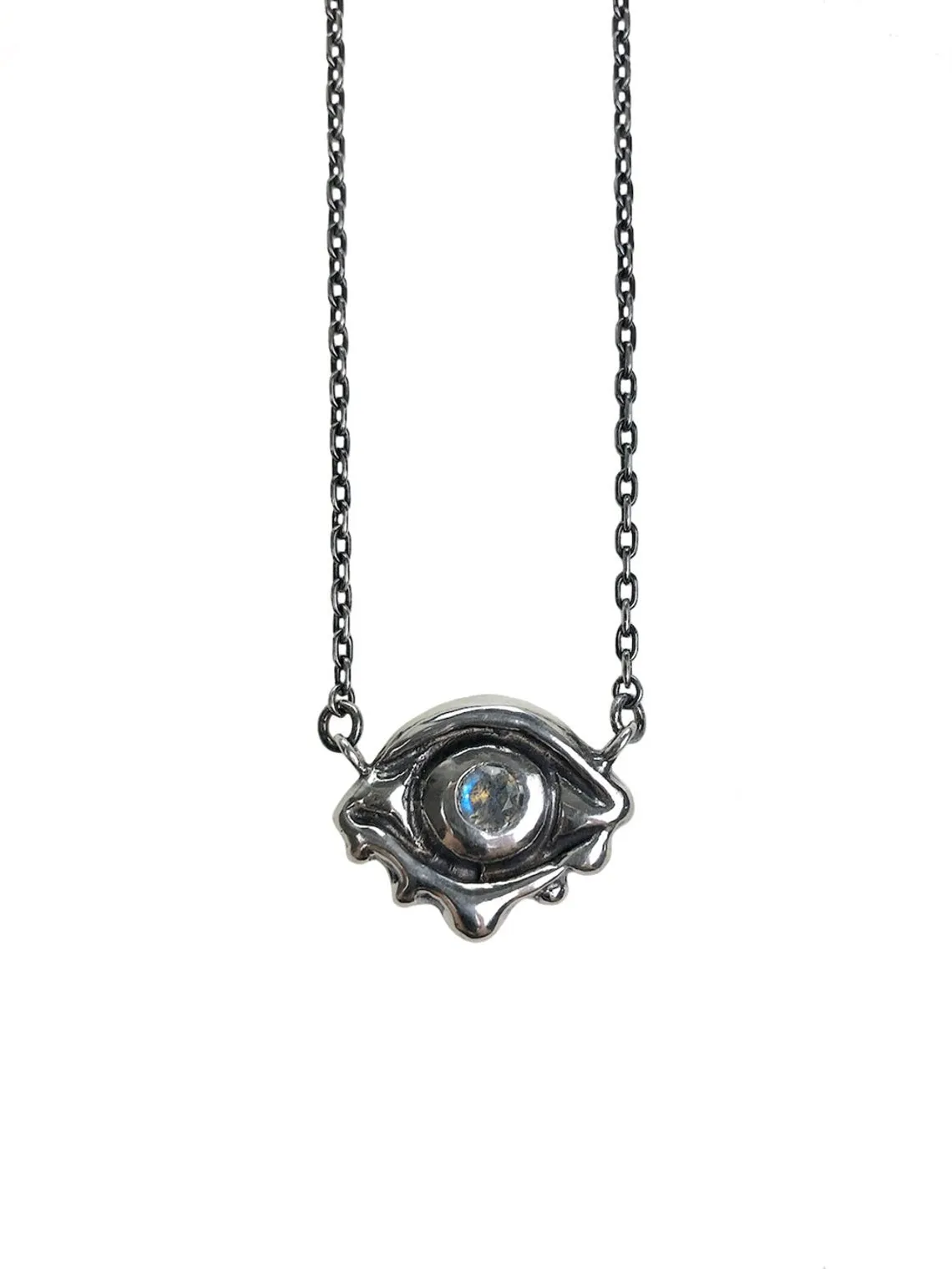 Hellhound Jewelry Evil Eye Talisman Necklace with Opal